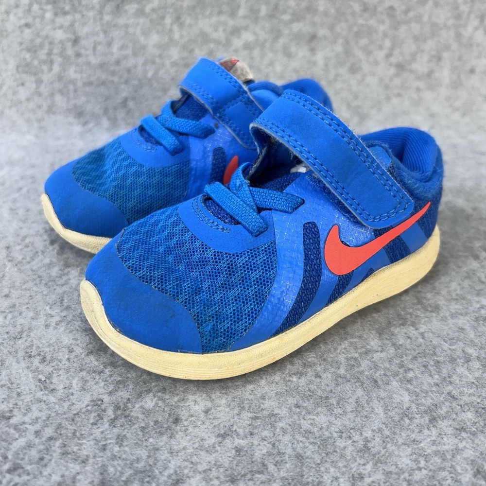 Nike Revolution 4 TDV Toddler Shoes Size 6C Blue Pink Hook Loop BV6285-400